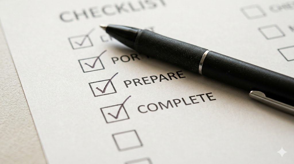 Checklist and pen used to evaluate a South Edmonton dentist